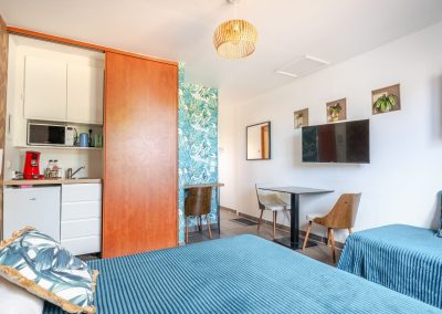 La Babote chambre d'hôtes cosy à Lavèrune dans l'Hérault - Montpellier - Grande chambre de 23m2 avec lit double et cuisine