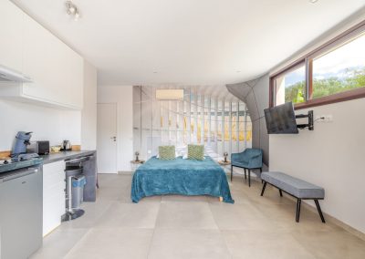 Location appartement T1 avec terrasse studio de vacances à Montpellier - Vue d'ensemble du studio