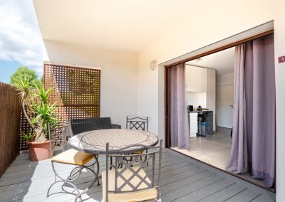 Location appartement T1 avec terrasse studio de vacances à Montpellier - Terrasse privative